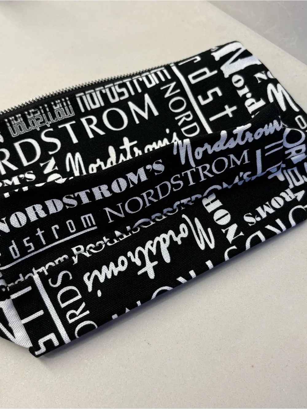 Nordstrom Black and White Logo-Print Toiletry Pouch